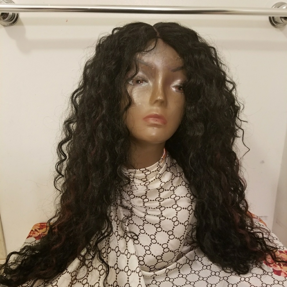 Synthetic lace front wig
